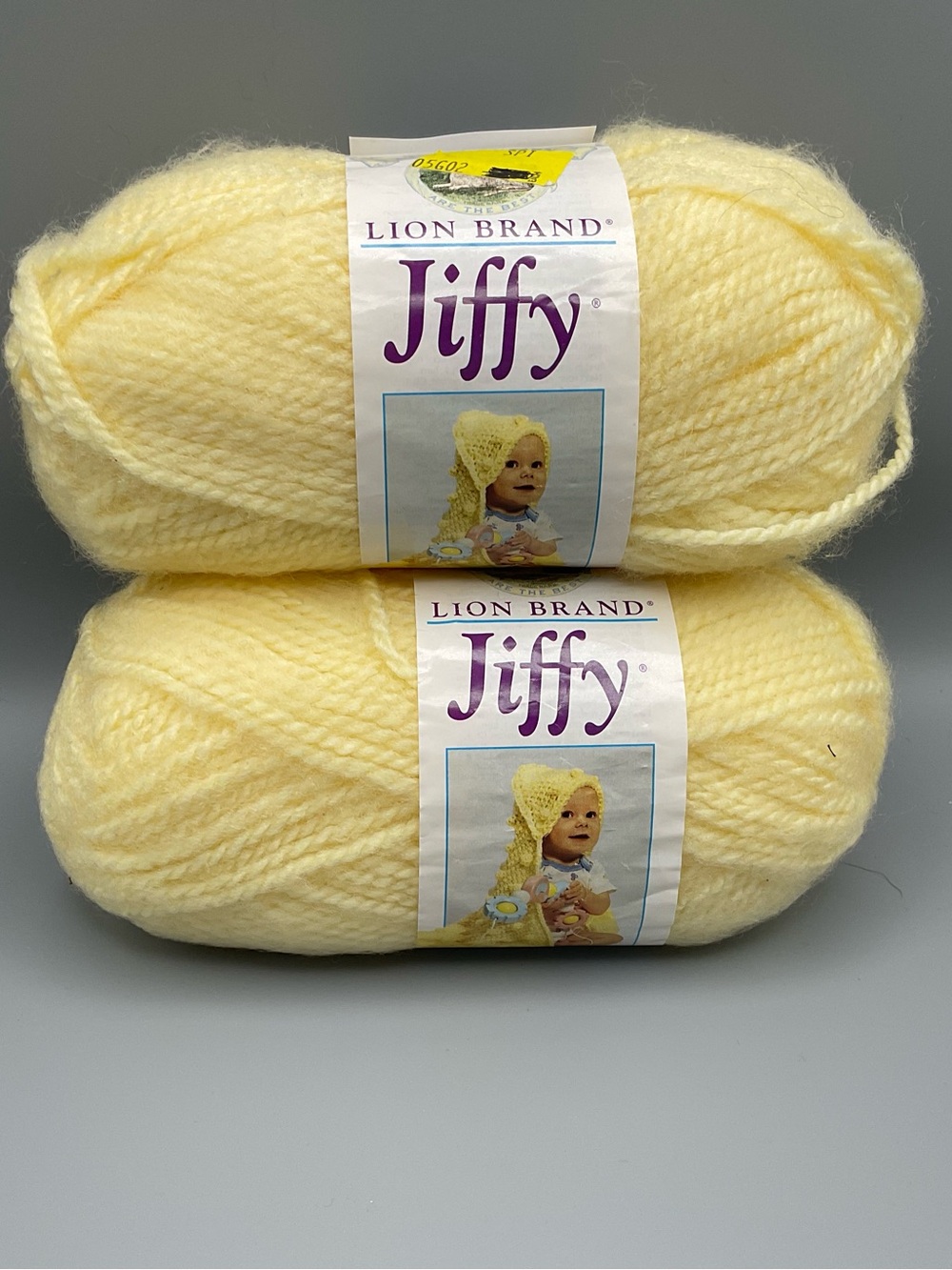 Lion Brand Jiffy Mohair Look Yarn Pastel Yellow 2 Skeins 3oz 100% Acrylic